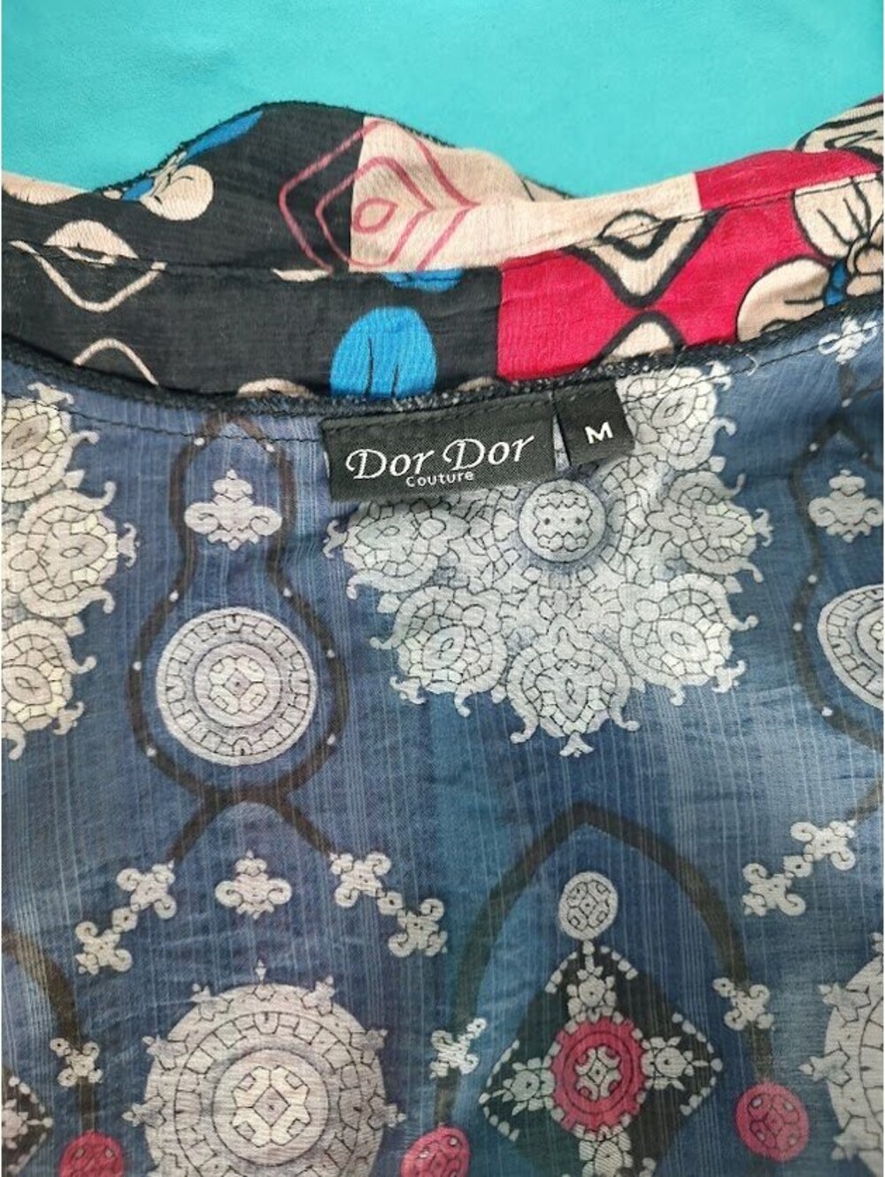 Dor Dor Couture Patchwork Floral Maxi Duster Kimono Robe Size M #mixedmedia - Picture 2 of 7
